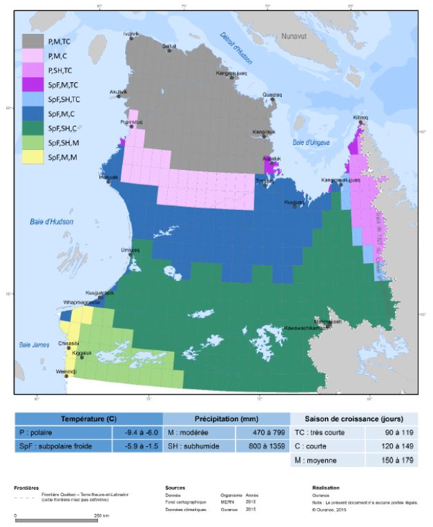 image classification bioclimats Nunavik 2015